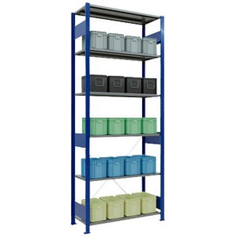 SCHULTE Schwerlastregal MULTIplus 150 12641-B enzianblau 100,0 x 40,0 x 250,0 cm – Bild 1 von 3