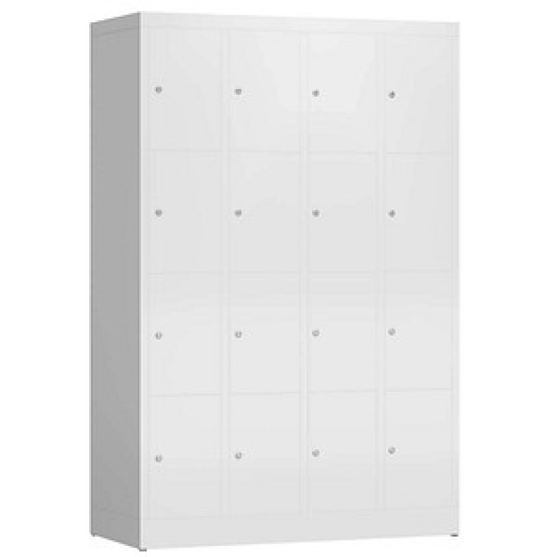 ClassiX Schließfachschrank signalweiß X-520447, 16 Schließfächer 118,5 x 50,0 x 180,0 cm – Bild 1 von 2