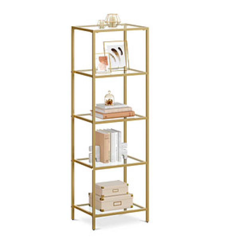 VASAGLE Bücherregal gold 40,0 x 30,0 x 124,5 cm, 1 St. – Bild 1 von 9
