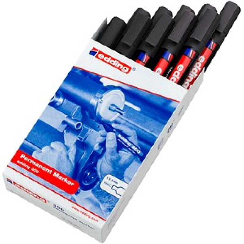 edding 300 Permanentmarker schwarz 1,5 - 3,0 mm, 10 St. – Bild 1 von 8