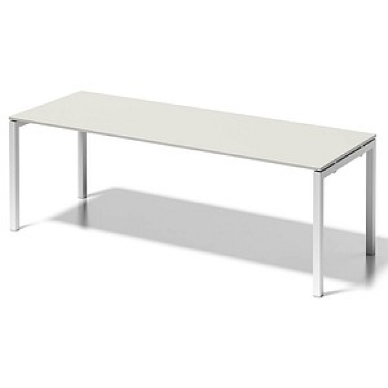 BISLEY Cito Schreibtisch grauweiß, verkehrsweiß rechteckig, 4-Fuß-Gestell weiß 220,0 x 80,0 cm – Bild 1 von 5