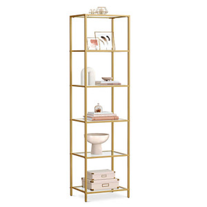 VASAGLE Bücherregal gold 40,0 x 30,0 x 177,3 cm, 1 St. – Bild 1 von 10