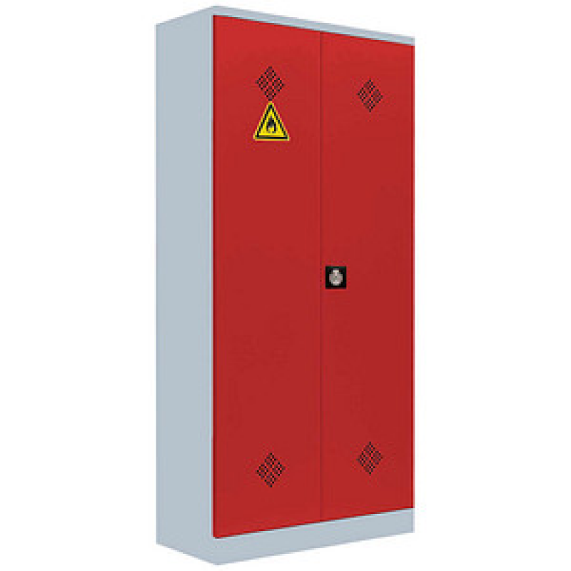 LÜLLMANN Umweltschrank 566254 feuerrot, lichtgrau 4 Fachböden 91,6 x 42,2 x 195,0 cm, aufgebaut, 1 St. – Bild 1 von 2