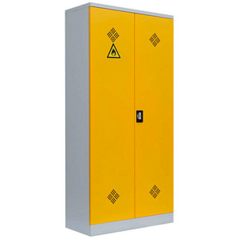 LÜLLMANN Umweltschrank 566256 rapsgelb, lichtgrau 4 Fachböden 91,6 x 42,2 x 195,0 cm, aufgebaut, 1 St. – Bild 1 von 3