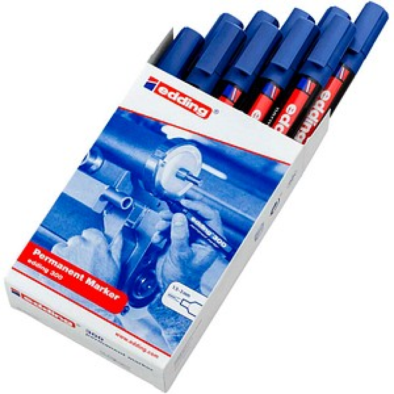 edding 300 Permanentmarker blau 1,5 - 3,0 mm, 10 St. – Bild 1 von 4