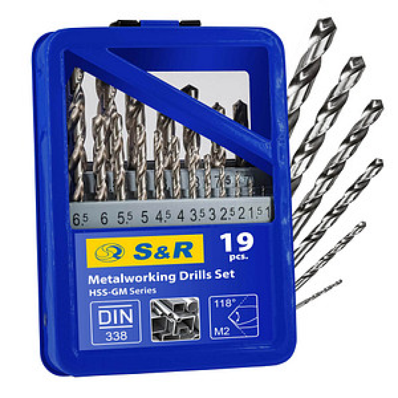 S&R Metallbohrer-Set HSS-GM-Serie, 19-teilig – Bild 1 von 7