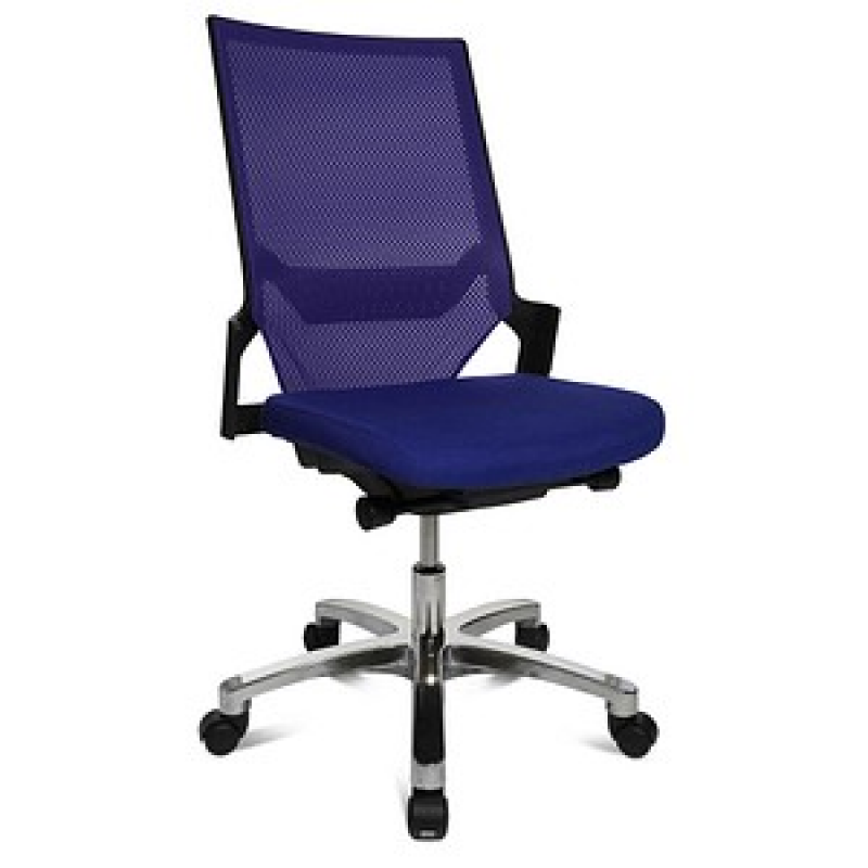 Topstar Bürostuhl Autosynchron®-1 Alu, AU1090 T38 Stoff blau, Gestell alu – Bild 1 von 8