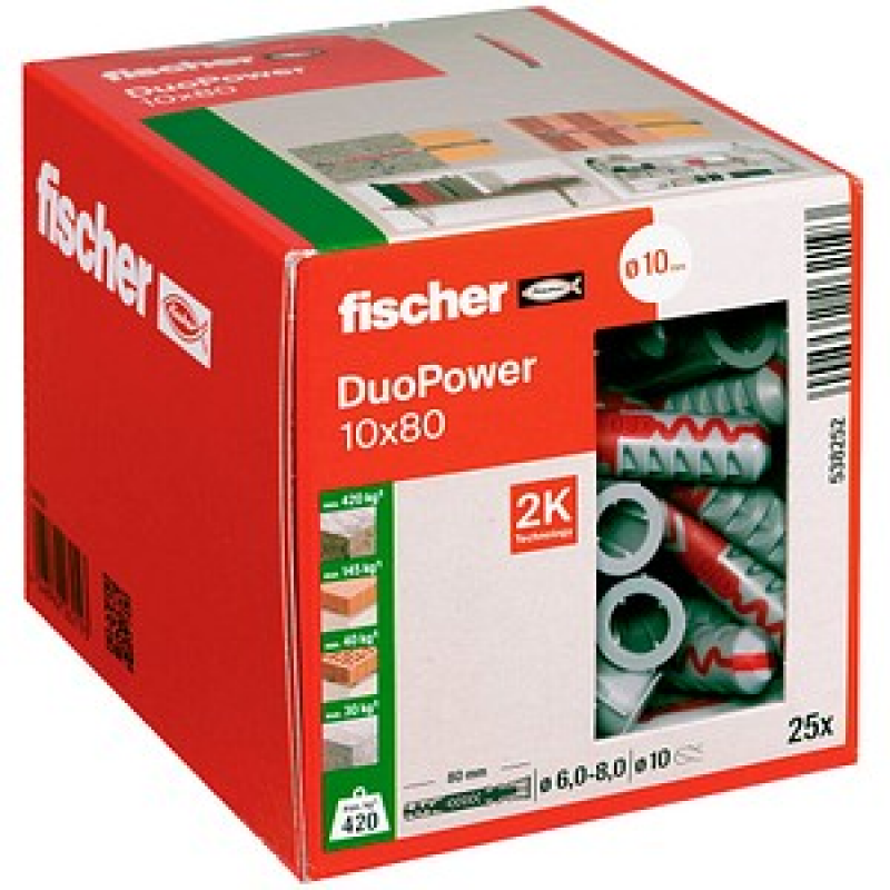 AKTION: fischer DuoPower 10x80 2K 538252 Universaldübel Ø 10 mm x 80 mm, 25 St. mit Prämie nach Registrierung – Bild 1 von 3