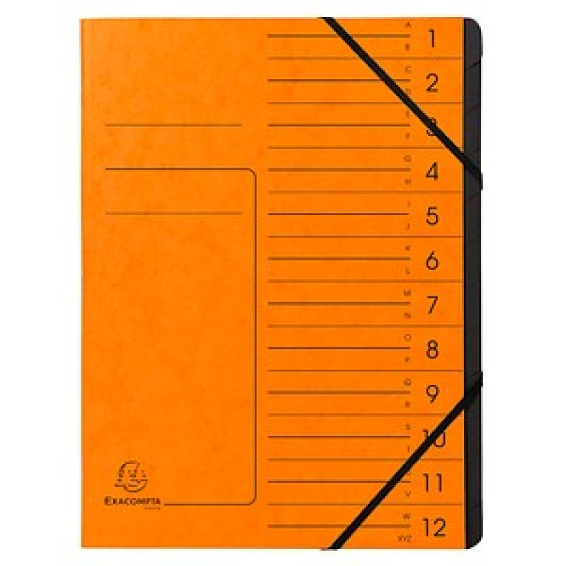 Exacompta Ordnungsmappe 12 Fächer orange, 1 St.