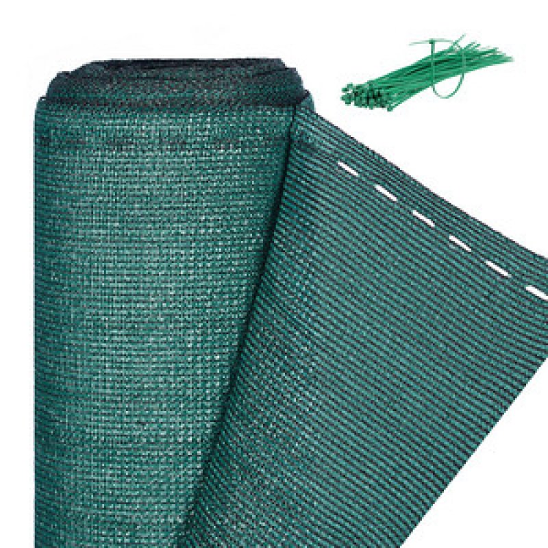 relaxdays Windschutznetz dunkelgrün 6,0 x 1,2 m – Bild 1 von 8