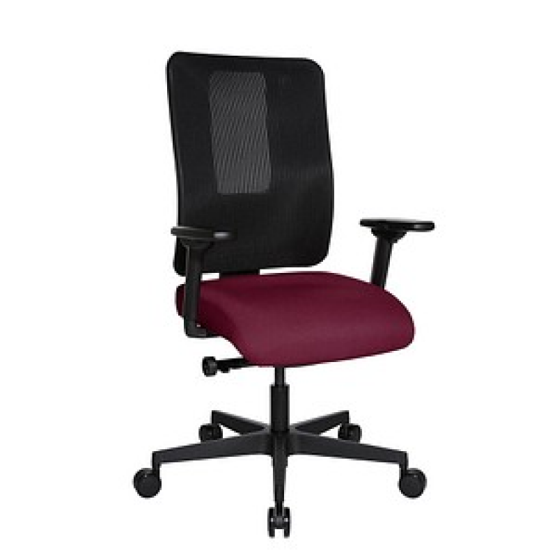 Topstar Bürostuhl Sitness Open X (N) Deluxe mit Schiebesitz, OX30WTW2 T270 Stoff rot, Gestell schwarz – Bild 1 von 8