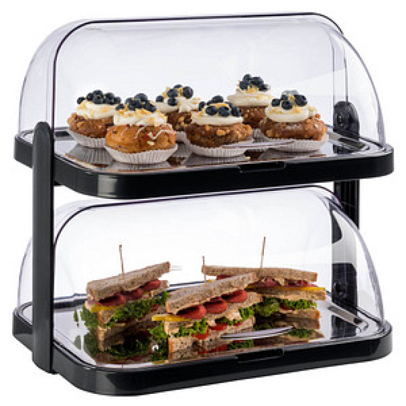 APS Buffetvitrine DOPPELDECKER schwarz 32,0 x 44,0 cm, 1 St. – Bild 1 von 3