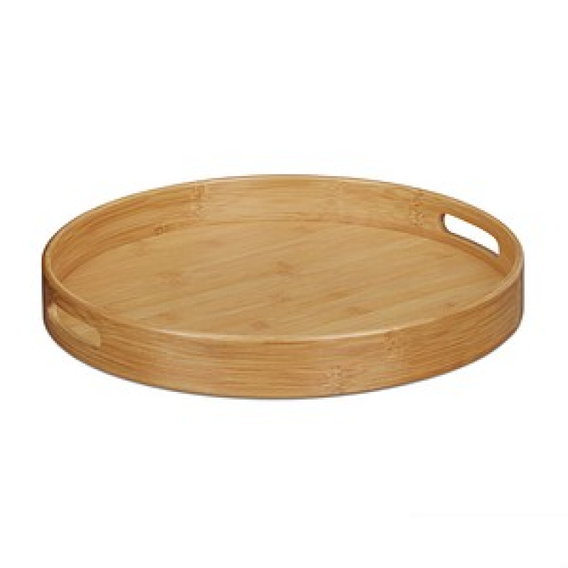 relaxdays Tablett braun rund Ø 38,5 cm, 1 St. – Bild 1 von 7