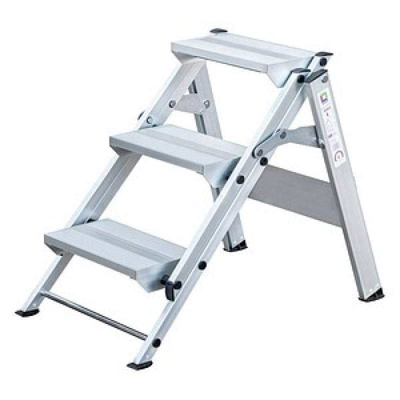 MUNK Klapptritt 55003 silber 3 Stufen, H: 64,0 cm – Bild 1 von 2