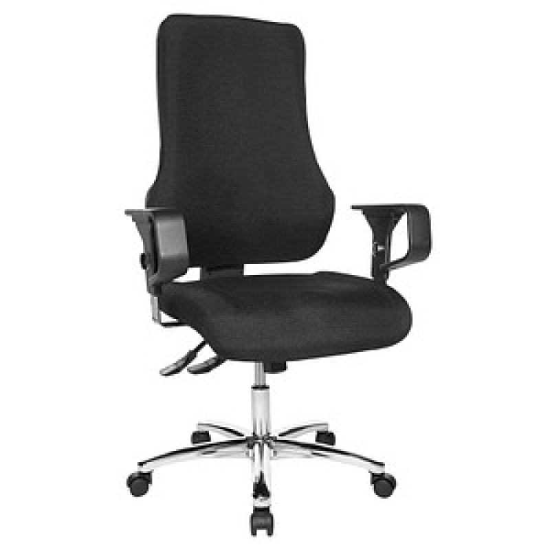 Topstar Bürostuhl Top Point Deluxe Stoff schwarz, Gestell chrom – Bild 1 von 7