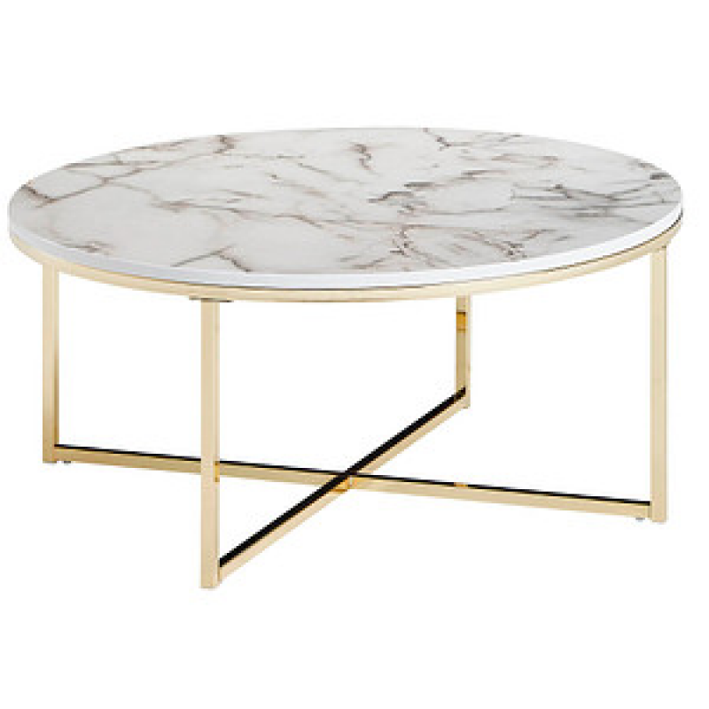 WOHNLING Couchtisch rund MDF-Platte marmor 80,0 x 80,0 x 36,0 cm, 1 St. – Bild 1 von 7
