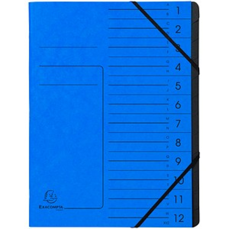 Exacompta Ordnungsmappe 12 Fächer blau, 1 St.
