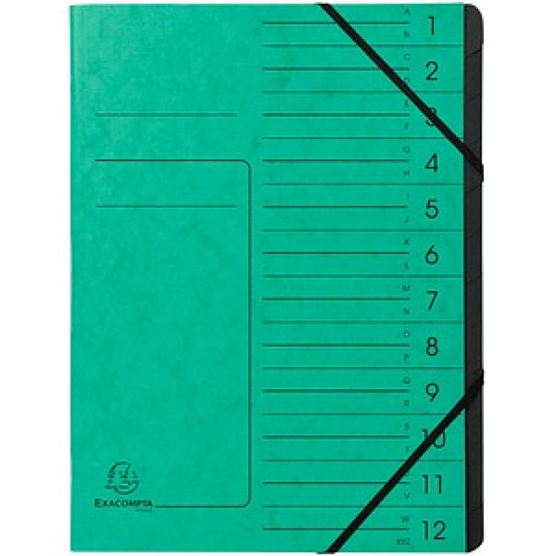 Exacompta Ordnungsmappe 12 Fächer grün, 1 St.