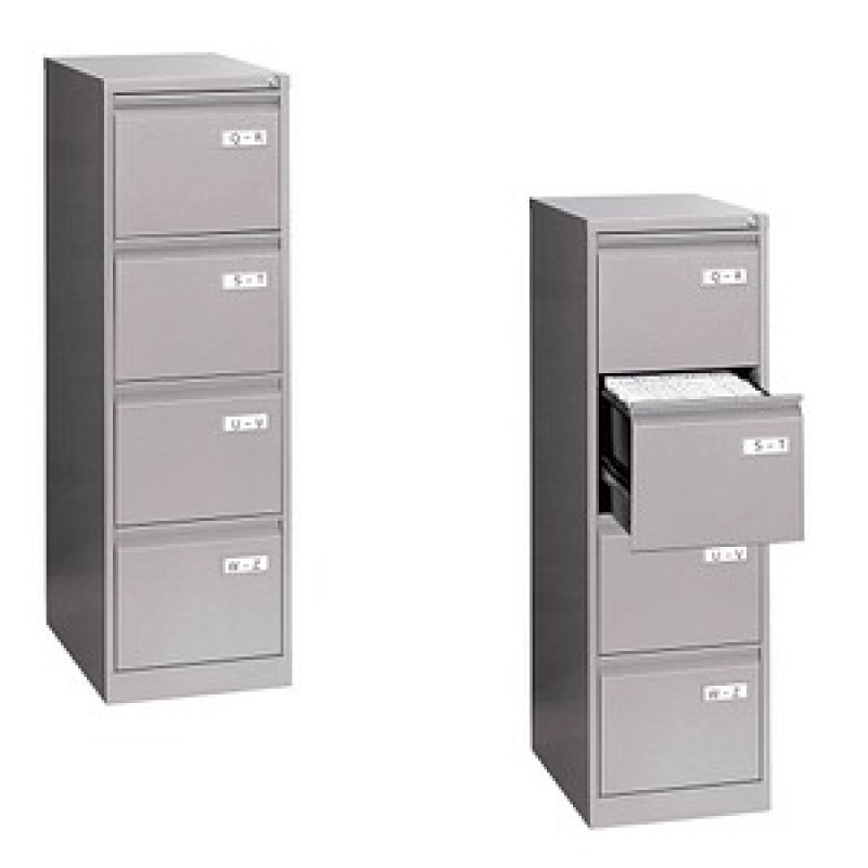 BISLEY LIGHT Hängeregistraturschrank silber 4 Schubladen 41,3 x 62,2 x 132,1 cm, 1 St. – Bild 1 von 3