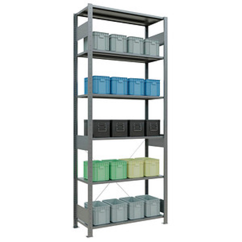 SCHULTE Schwerlastregal MULTIplus 150 12741 silber 100,0 x 40,0 x 250,0 cm – Bild 1 von 6