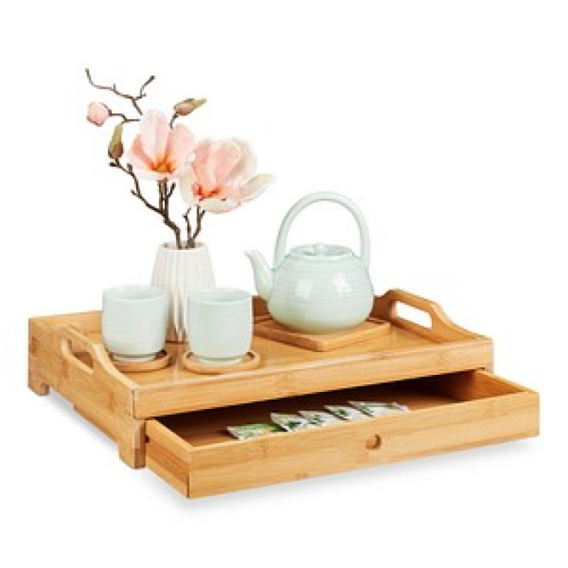 relaxdays Tablett braun 43,0 x 31,0 cm, 1 St. – Bild 1 von 7