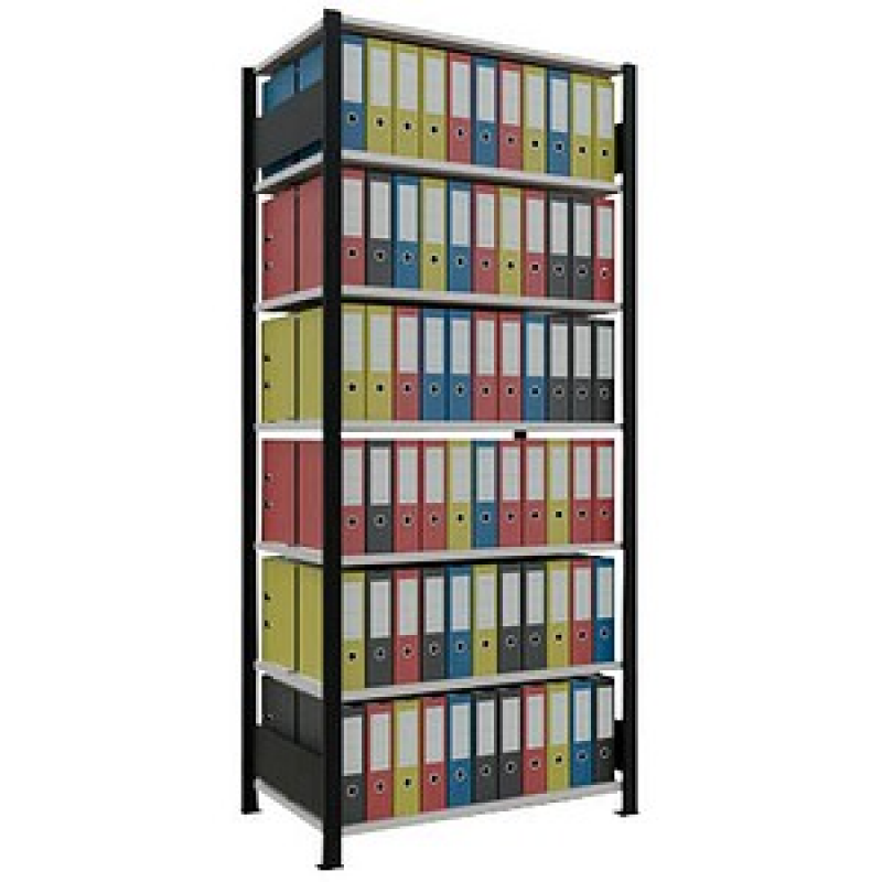 SCHULTE Schwerlastregal MULTIplus 150 36049-S schwarz/lichtgrau 100,0 x 60,0 x 230,0 cm – Bild 1 von 3