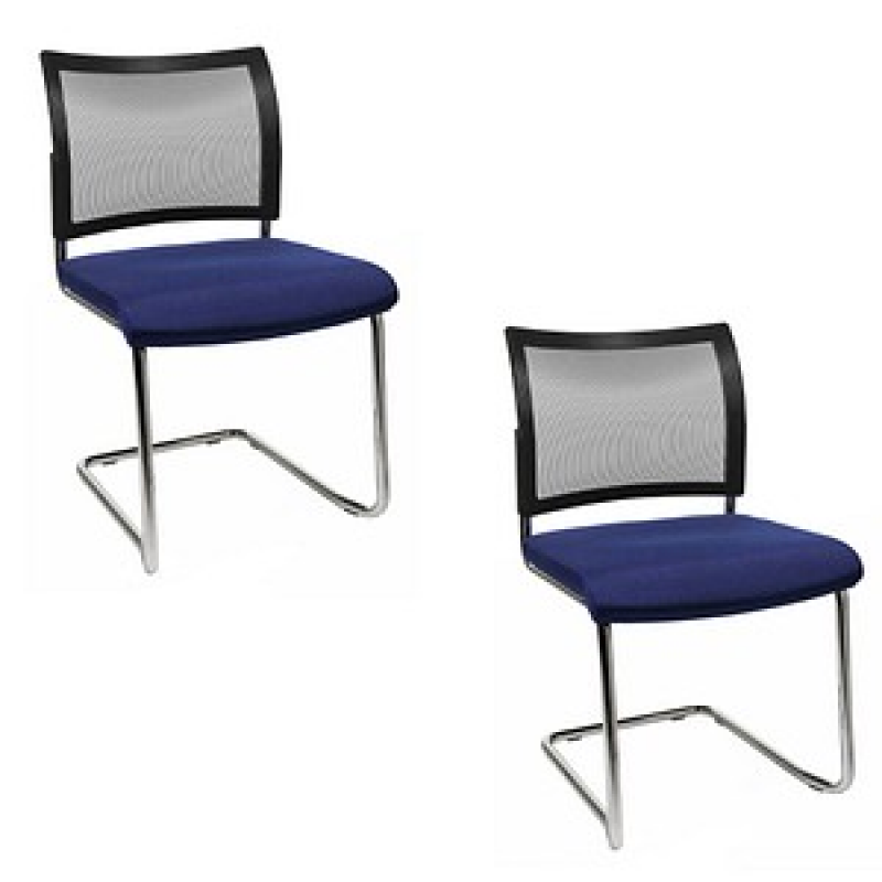 Topstar Besucherstühle Visit 20 Net NV490 G260 blau, schwarz Stoff, 2 St. – Bild 1 von 10