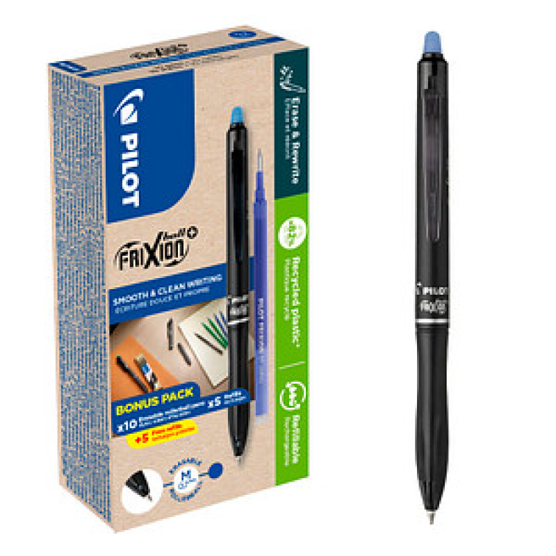 PILOT FRIXION ball + Tintenroller 0,7 mm, Schreibfarbe: blau, 10 St. – Bild 1 von 4