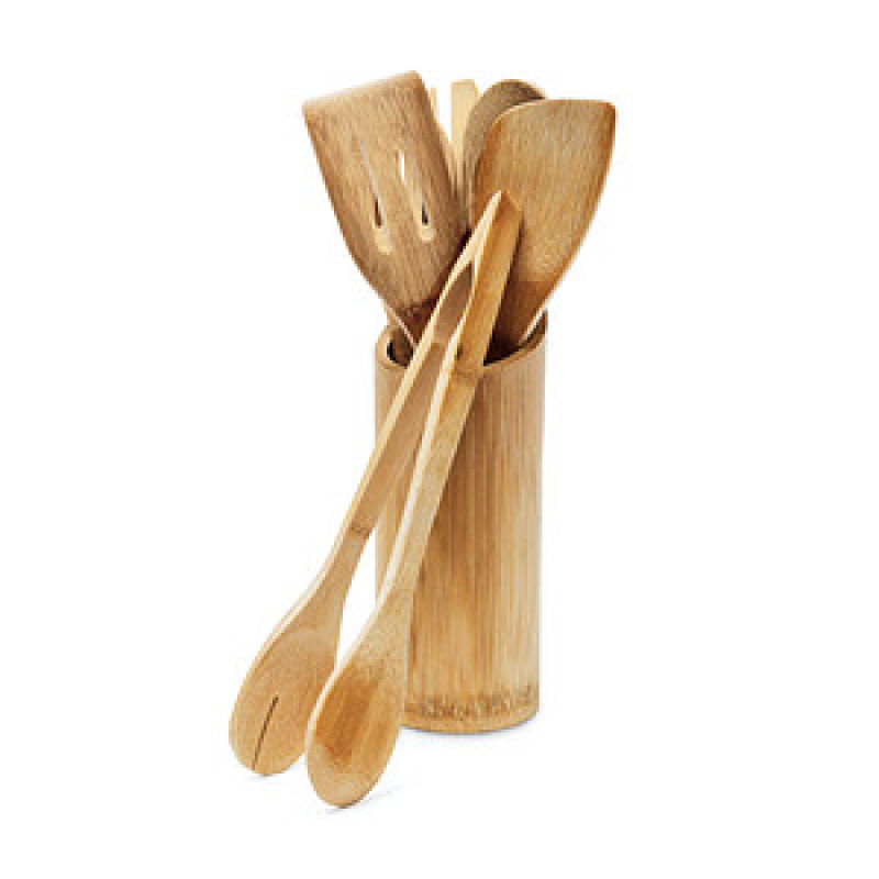 relaxdays Küchenhelfer-Set Holz, 7 St. – Bild 1 von 7