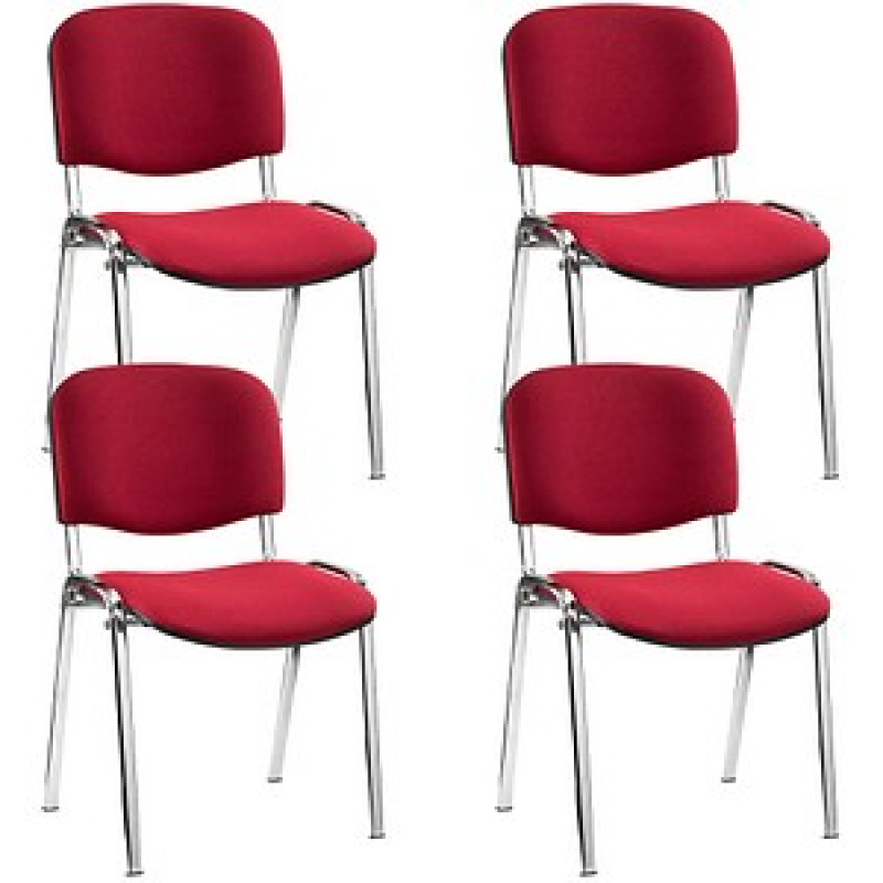 Nowy Styl Besucherstühle Iso ISO CR 1.3 C29 bordeaux Stoff, 4 St. – Bild 1 von 4