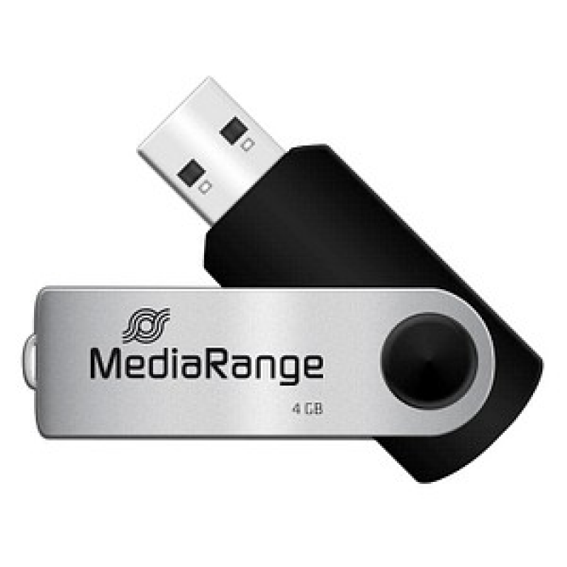 MediaRange USB-Stick schwarz, silber 4 GB, 1 St. – Bild 1 von 8
