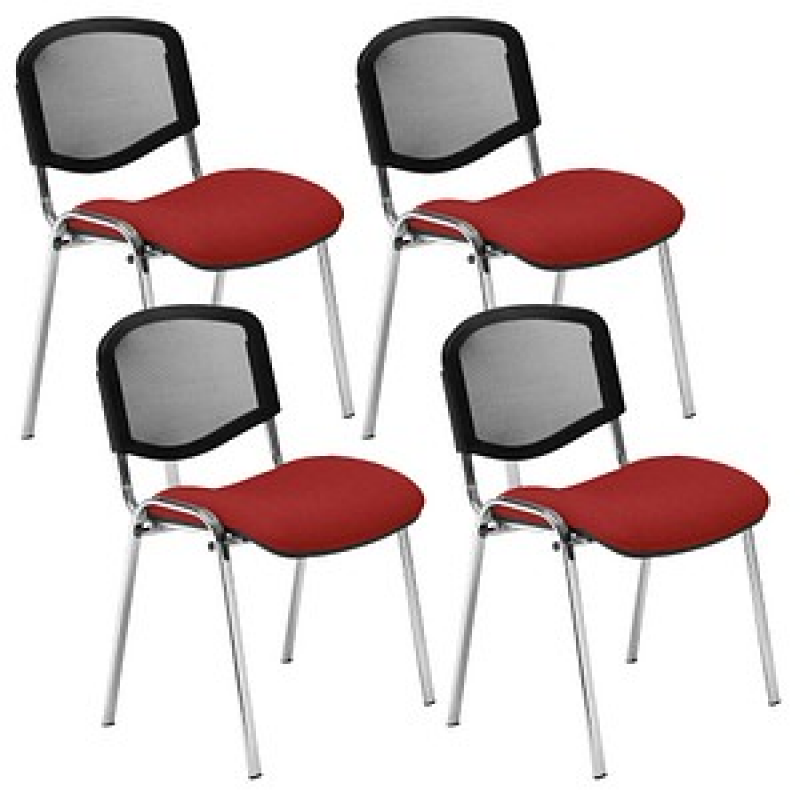 Nowy Styl Besucherstühle Iso Ergo Mesh bordeaux Stoff, 4 St. – Bild 1 von 3