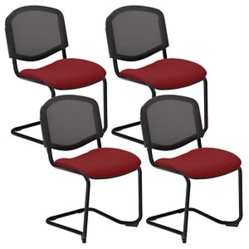 Nowy Styl Besucherstuhl Iso Ergo Mesh bordeaux Stoff, 4 St. – Bild 1 von 2