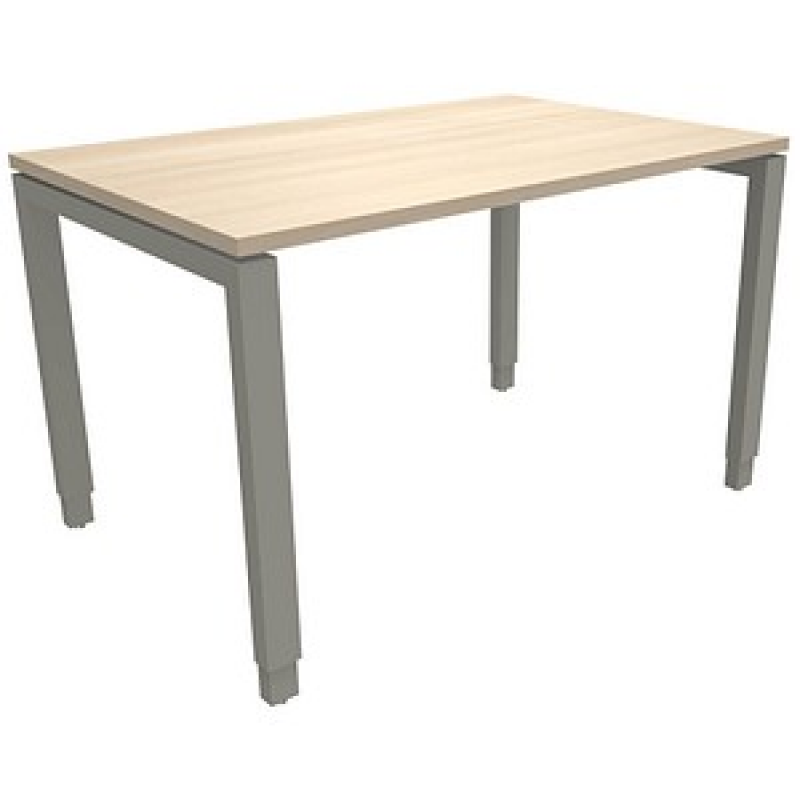 fm Sidney höhenverstellbarer Schreibtisch akazie rechteckig, 4-Fuß-Gestell Quadratrohr silber 120,0 x 80,0 cm – Bild 1 von 2