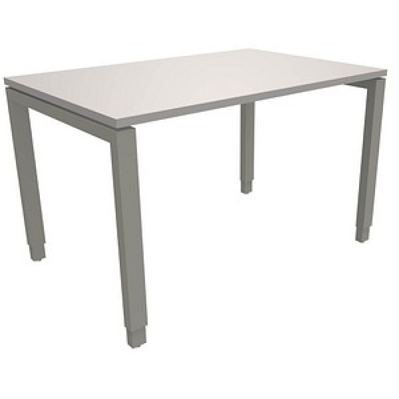 fm Sidney höhenverstellbarer Schreibtisch lichtgrau rechteckig, 4-Fuß-Gestell Quadratrohr silber 120,0 x 80,0 cm – Bild 1 von 2