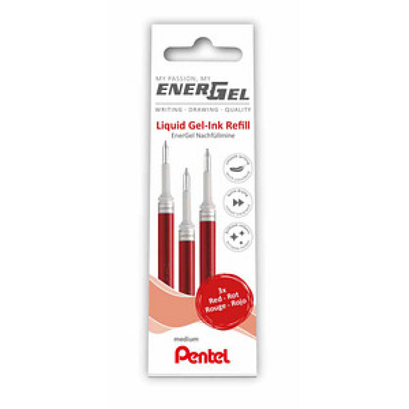 Pentel EnerGel Gelschreiberminen rot 0,35 mm 3 St. – Bild 1 von 4