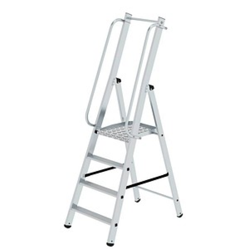 MUNK Podestleiter 51094 silber 4 Stufen, H: 194,0 cm – Bild 1 von 5