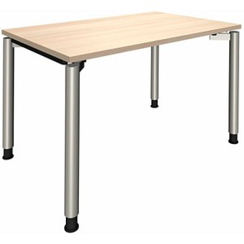 fm Sidney Schreibtisch akazie rechteckig, 4-Fuß-Gestell silber 120,0 x 80,0 cm – Bild 1 von 2