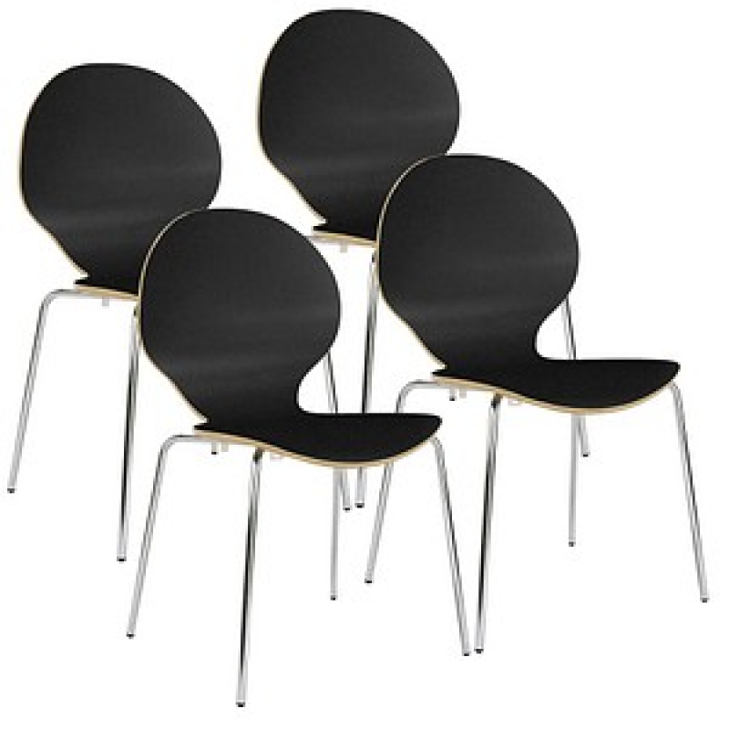 Nowy Styl Schalenstühle Cafe VI schwarz Holz, 4 St. – Bild 1 von 5