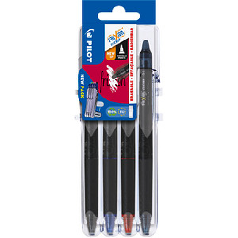 PILOT FRIXION point CLICKER 2 Go Tintenroller-Set schwarz 0,3 mm, Schreibfarbe: farbsortiert, 4 St. – Bild 1 von 5