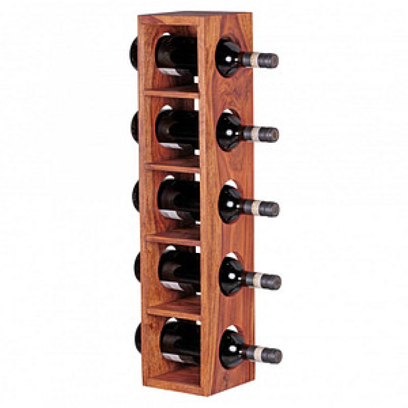 WOHNLING Weinregal sheesham 15,0 x 15,0 x 70,0 cm, 1 St. – Bild 1 von 6