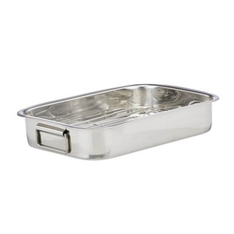 relaxdays Bräter M silber 33,0 x 23,5 cm 2-tlg., 1 St. – Bild 1 von 7