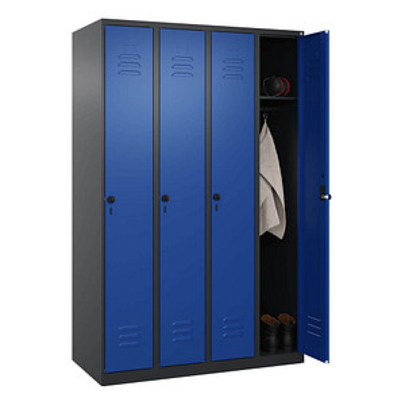 CP Spind Classic Plus enzianblau, schwarzgrau 080000-40 S10057, 4 Schließfächer 120,0 x 50,0 x 185,0 cm – Bild 1 von 6
