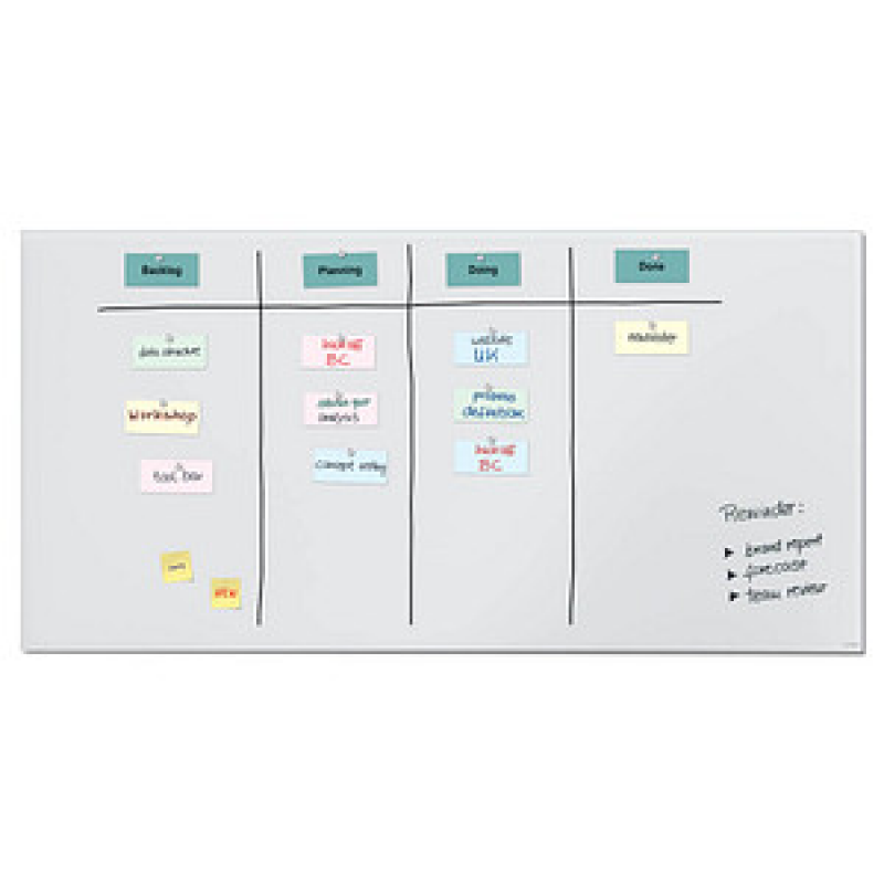 SIGEL Glas-Magnettafel Artverum 200,0 x 100,0 cm super-weiß matt – Bild 1 von 10