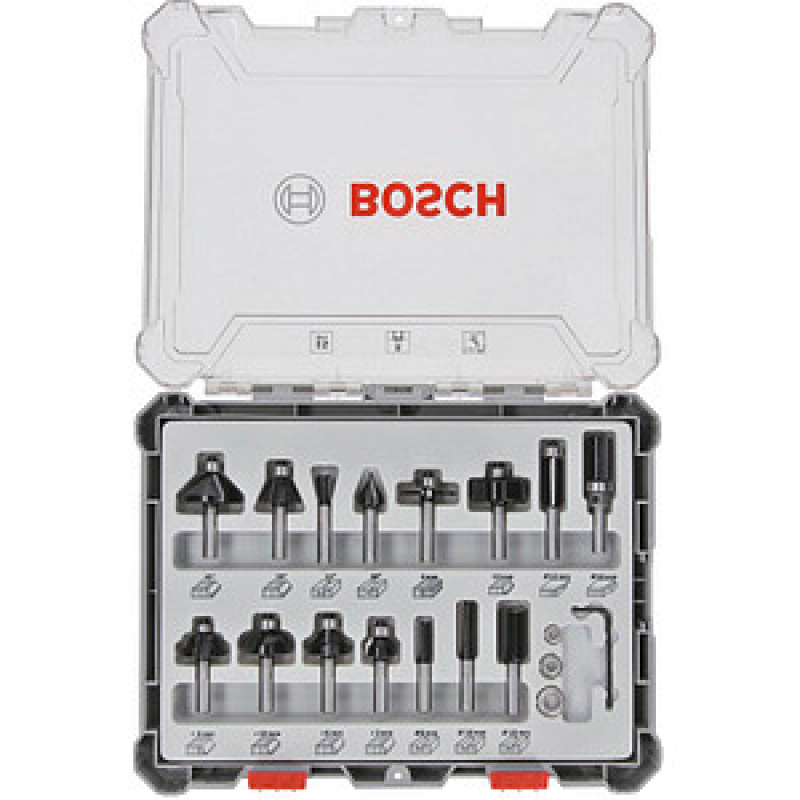 AKTION: BOSCH Mixed Set Fräser-Set 15-teilig mit Prämie nach Registrierung – Bild 1 von 2
