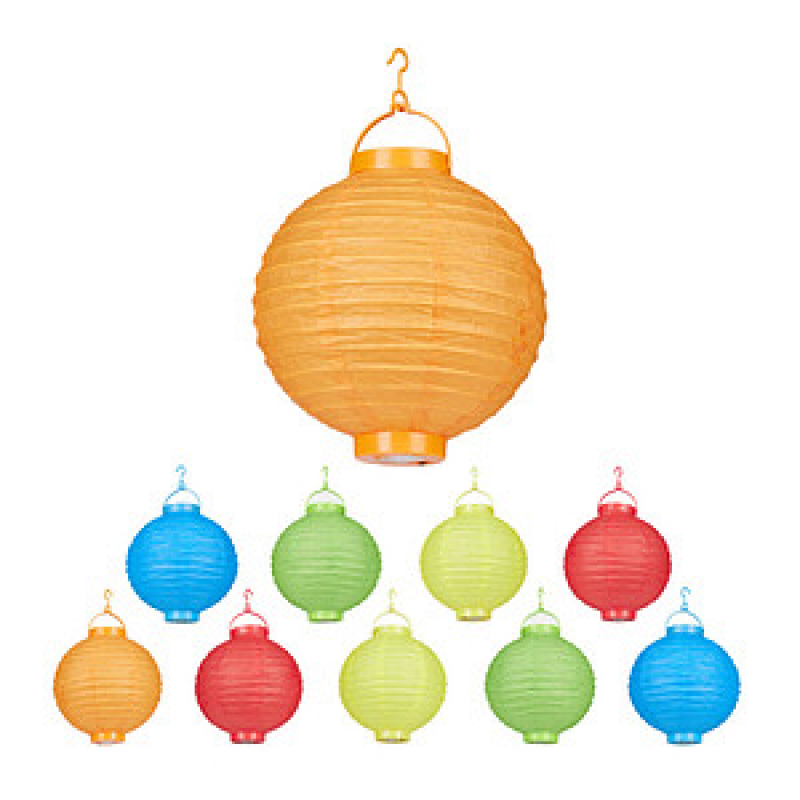 relaxdays LED Lampions bunt, 10 St. – Bild 1 von 9