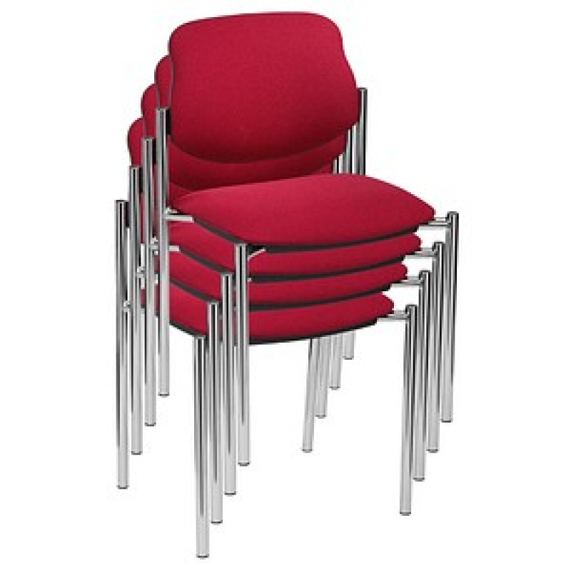 Nowy Styl Besucherstühle Styl STYL CHROM C-29 4ER bordeaux Stoff, 4 St. – Bild 1 von 4