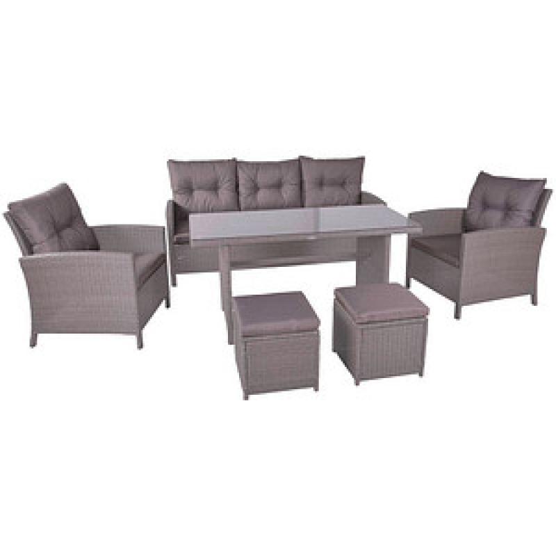 Garden Pleasure Sitzgruppe SEVILLA dunkelgrau Kunststoff, Metall, 6-teilig – Bild 1 von 3