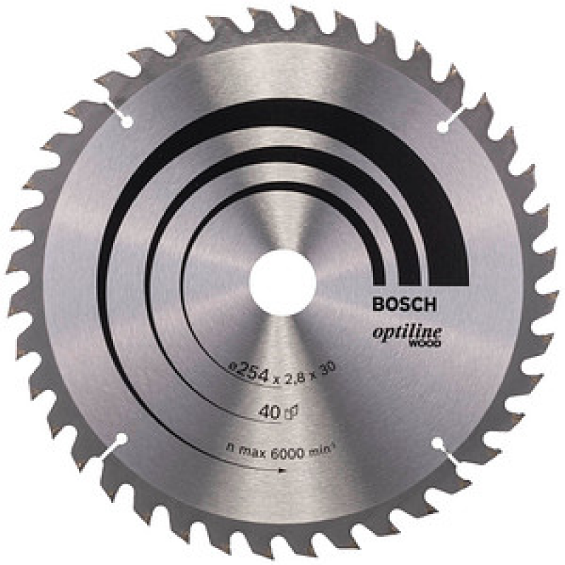 AKTION: BOSCH Optiline Wood Kreissägeblatt 254,0 mm, 40 Zähne, 1 St. mit Prämie nach Registrierung – Bild 1 von 3