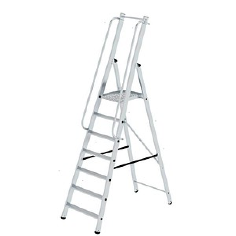 MUNK Podestleiter 51097 silber 7 Stufen, H: 264,0 cm – Bild 1 von 5